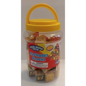 Real Wood Toys Bucket Alphabet Blocks 42 ct - Gift